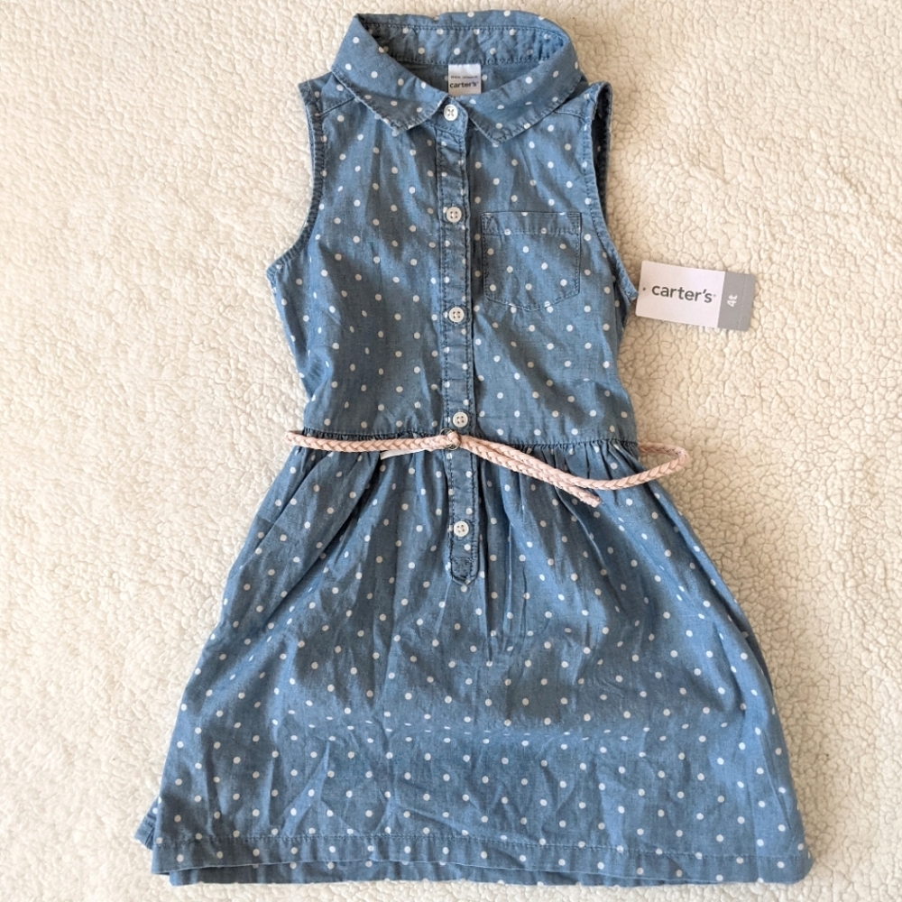🆕Carter's Chambray dress with belt~4T